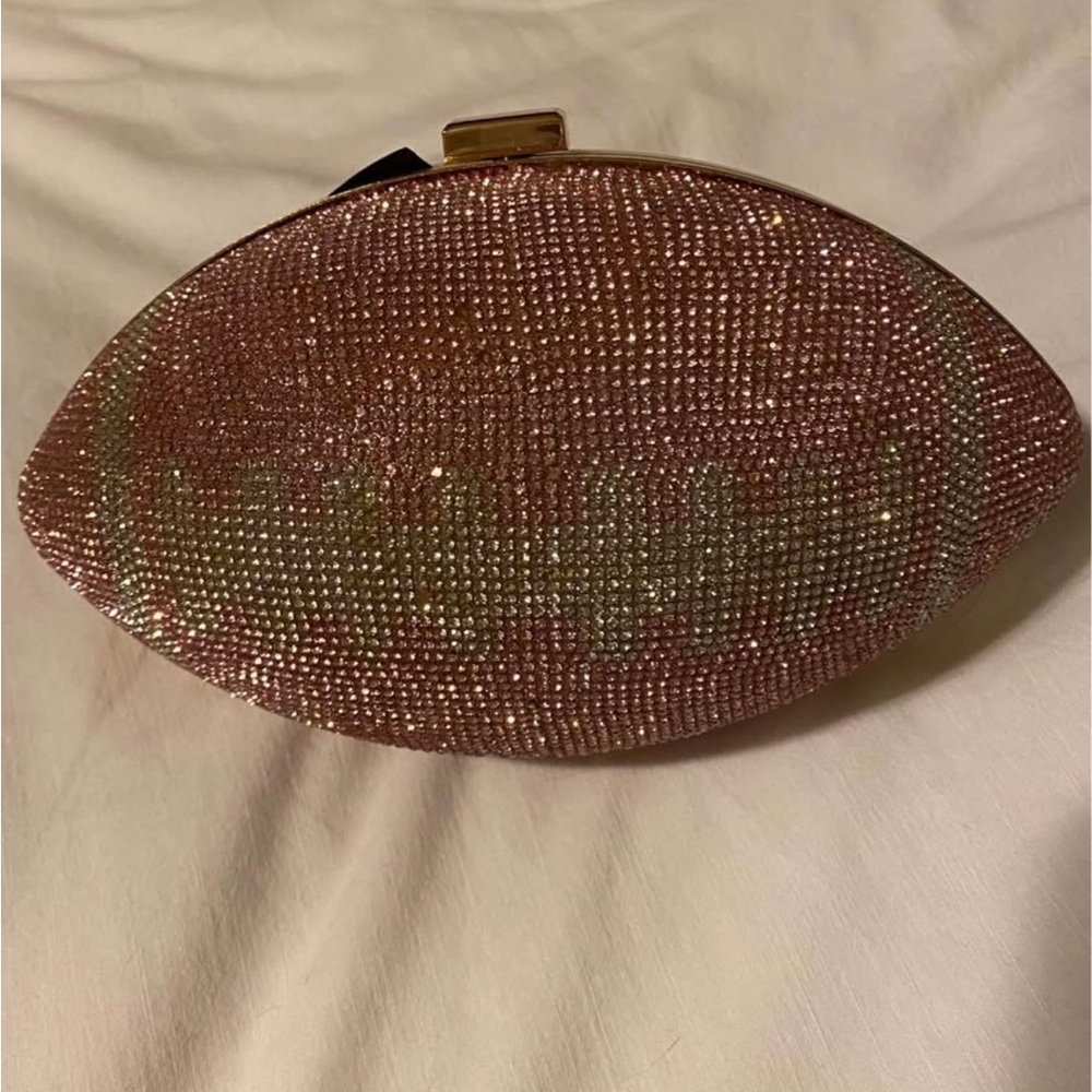 Pink Rhinestone Football Clutch